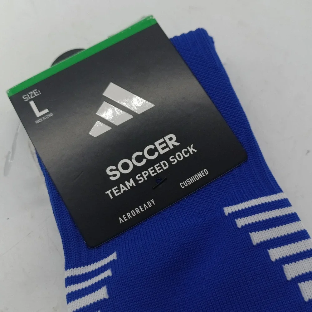Adidas Soccer Team Speed 4 Socks Royal Blue White Mens Large 5156921D a1